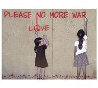 Beautiful Poster 'No More War Love' Graffiti Street Art Print | Vintage Wall Art (17"x13" Inches (43x33 cm))