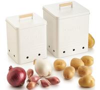 Beautiful Potato and Onion Storage Container Set - Food Safe Metal Bins