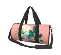 Beautiful potted green plants Canvas travel bag, large capacity, can be carried on the shoulder