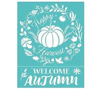 Beautiful Pumpkin Flowers Reusable Silk Screen Stencils Printing Stencil Self Adhesive Silk Screen Mesh Transfers Stencils for Chalk Paste Wood,Fabric,Home Decor,Art Crafts T-Shirt