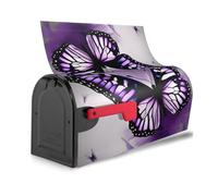 Beautiful Purple Butterfly Art Print Reusable Waterproof Mailbox Cover Magnetic for Unique Easy toIdentify Mailboxes