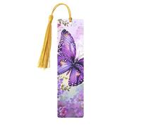Beautiful Purple Butterfly Art Printed Metal Bookmarks S - Gold Lightweight Aluminium Book Marker for Books, Journals & Gifts, Ideal Book Lovers, Holiday Decor & Crafts