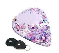 Beautiful Purple Butterfly Art Set Of 6 Guitar Plectrums For Acoustic Guitar, Electric Guitar, Bass, Ukulele - Thin, Medium And Thick.