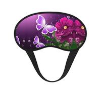 Beautiful Purple Butterfly Floral Print Sleep Eye Mask Light Blocking Soft and Comfortable Night Eye Blinder for Women Men for Sleeping Travel Night Shift