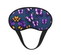 Beautiful Purple Butterfly Print Blackout Sleep Mask - Side Sleeper Eye Cover, Soft Comfort, Perfect for Travel, Meditation