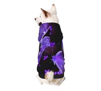Beautiful purple butterfly Printed Dog Hoodie Soft Dog Sweatshirt Cute Cat Dog Clothes for Small Dogs Kitten Puppy, 2XL
