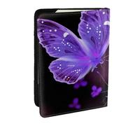 Beautiful purple butterfly Printed Passport Holder - 6.5 x 4.5 Inch RFID Blocking Travel Wallet,Stylish Passport Cover,Lightweight Document Organizer for Cards