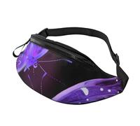 Beautiful Purple Butterfly Printed Personalized Waist Bag, Lightweight and Versatile Crossbody Bag for Everyday and Outdoor Adventures