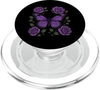 Beautiful Purple Butterfly Rose Butterflies PopSockets PopGrip for MagSafe