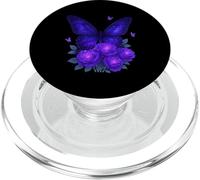 Beautiful Purple Butterfly Rose Butterflies PopSockets PopGrip for MagSafe
