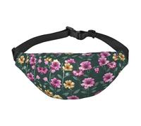 Beautiful purple flowers Boys Crossbody Waist Bag, Large Travel Fashion Waist Bag for Sports, Running, Cycling, Traveling, Fishing