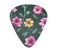 Beautiful Purple Flowers Guitar Plectrums Classical Triangle Bass Acoustic And Electric Guitar Plectrums For Guitarists 12 Pieces