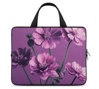 Beautiful Purple Flowers Laptop Sleeve Ultra-Thin, Waterproof 10inch Laptop Bags, Portable Protective Computer Bag with Hand Strap