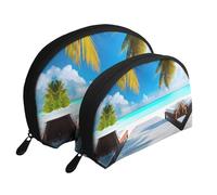 Beautiful purple flowers Moon Cosmetic Bag, Travel Makeup Pouch, Portable Waterproof Cosmetic Pouch for Girls Women., Maldives Holidays, One Size