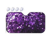 Beautiful Purple Glitter Car Windshield Sun Shade Foldable Car Front Window Sunshade for Sun, Heat and UV Rays, Auto Sun Blocker Visor Protector for Cars, SUVs Small
