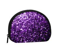 Beautiful Purple Glitter Coin Purse Shell Mini Pouch Wallet Change Bag for Women Girls Kids