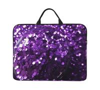 Beautiful Purple Glitter Laptop Case Sleeve 14 inch Shockproof Protective Notebook Case Travel Laptop Bag with Handle Waterproof Computer Cover Briefcase Handbags for Men Women
