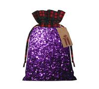 Beautiful Purple Glitter Print Gift Reusable Bags Drawstring Celebrations Holiday Birthday Party Favors Pouches