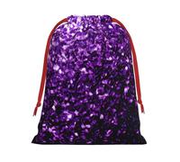 Beautiful Purple Glitter Print Gift Reusable Drawstring Bag Holiday Party Decor Daily Storage Celebrations Pouch