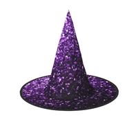 Beautiful Purple Glitter print Halloween Witch and Wizard Hat Witch Costume for Theme Decoration Halloween Party