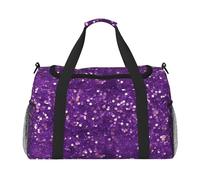 Beautiful Purple Glitter Print Stylish Foldable Carry On Tote with Waterproof Zipper for Weekend Getaways Bag