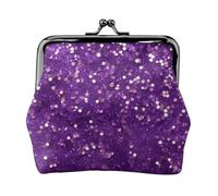 Beautiful Purple Glitter Print Stylish unique Coin Purse Cute Mini Wallet with Kiss Lock Waterproof for Coins
