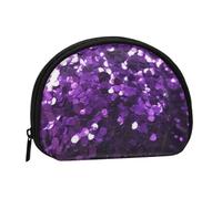 Beautiful Purple Glitter Print, Women's Storage Bag Shell Makeup Bag Small Coin Purse Shell Change Pouch