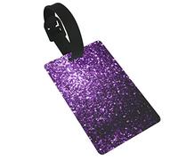 Beautiful Purple Glitter Printing Funny Luggage Tags, Travel Suitcase Tags, Women Men Suitcase Identification Tags