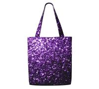 Beautiful Purple Glitter,Reusable Grocery Bags Shopping Tote Bags Large Capacity Canvas Shoulder bag