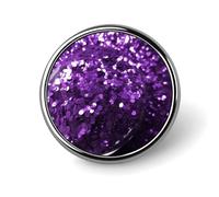 Beautiful Purple Glitter Round Badge for Men Women, Durable & Stylish Lapel Pins, Lightweight Metal Badges for Shirts, Jackets, Hats
