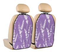 Beautiful Purple Lavender Flowers,2 Pack Car Seat Kick Mats Back Seat Protector Durable Back Seat Organiser
