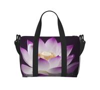 Beautiful Purple Lotus Flower Print Travel Duffel Bag, Lightweight Water-Resistant Weekender Spacious Gym & Travel Bag for Men, Women & Teens