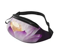 Beautiful Purple Lotus Flower Printed Personalized Waist Bag, Lightweight and Versatile Crossbody Bag for Everyday and Outdoor Adventures