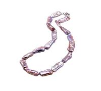 Beautiful Purple Necklace, Natural Purple Baroque Pearls, Rectangular, Vibrant Colors, Pearl Necklace for Ladies Meet, 2400mAh-pink, Agate