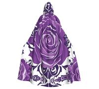 beautiful purple rosesHalloween printed hooded cape adult party robe masquerade and role play. Carnival wizard cape