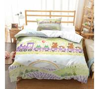 Beautiful Quilt Cover And Animal Train Bedding Set with 3D Print And Soft Premium Brushed Microfiber with Comforter And Soft Lightweight for Adults Kids And for Boys Girls Kids Youth Teens Single（135x