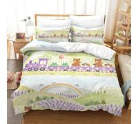 Beautiful Quilt Cover And Animal Train Duvet Cover Set with 3D Print And Soft Premium Brushed Microfiber for Comforter And Soft Easy Care with Kids Boys Girls And Adults Kids King（220x240cm）