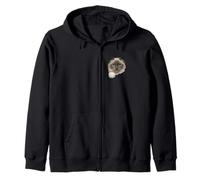 Beautiful Ragdoll Cat Amber Eyes Peeking Through Zip Hoodie
