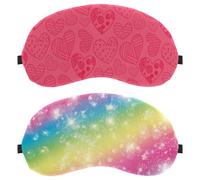 Beautiful Rainbow 2-Pack Light-Blocking Soft Breathable Eye Masks with Eye Patches and Sleep Masks