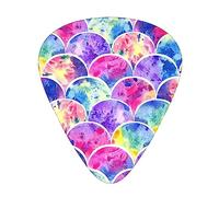 Beautiful Rainbow Colors Mermaid 12pcs Guitar Cubes, 3 Thickness Includes 0.46mm, 0.71mm, 0.96mm, With Organizer Storage Box