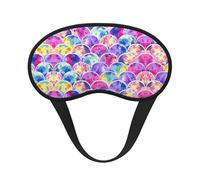 Beautiful Rainbow Colors Mermaid Blocking Light Mask Sleep Aid, Comfortable Blackout Sleep Mask for Travel Yoga, Soft Eye Cover