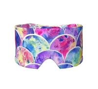 Beautiful Rainbow Colors Mermaid Print Eye and Ear Muffs Blackout Sleeping Noise Blocking Ear for Adults Kids Men Women