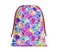 Beautiful Rainbow Colors Mermaid Print Gift Drawstring Bag Reusable Pouch Festive Decor Party Favor Daily Storage Sack