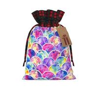 Beautiful Rainbow Colors Mermaid Print Gift Reusable Bags Festive Drawstring Pouches Versatile Birthday Wedding Favors