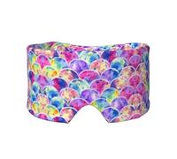 Beautiful Rainbow Colors Mermaid Printed Slumber Eye Shield, Reversible Sleep Gear, Light Blocking Headwrap, for Travel Comfort