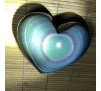 Beautiful Rainbow Eye Heart Obsidian Cat Eye Polished Quartz Crystal (Size : 140-160g)