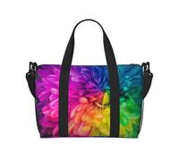 Beautiful Rainbow Flowers Chrysanthemums Print Italy Flag Print Versatile Handbag for Travel,Hand-Held Crossbody Travel Bag for Your Every Need