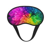 Beautiful Rainbow Flowers Chrysanthemums Sleep Mask,Blackout Eye Mask Adjustable Eye Cups,Sleeping Mask for Light Sleepers, Travelers