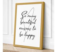 Beautiful Reasons Typography Canvas Wall Art Print 30x20 Inch (76 x 51 cm)
