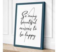 Beautiful Reasons Typography Canvas Wall Art Print 30x20 Inch (76 x 51 cm)